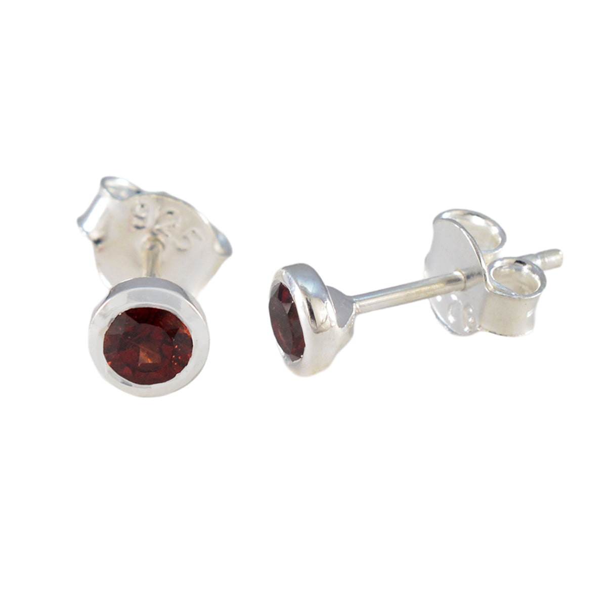Garnet-American-Micaela-Solitaire-Stud-Red-Sterling-Silver-Earring