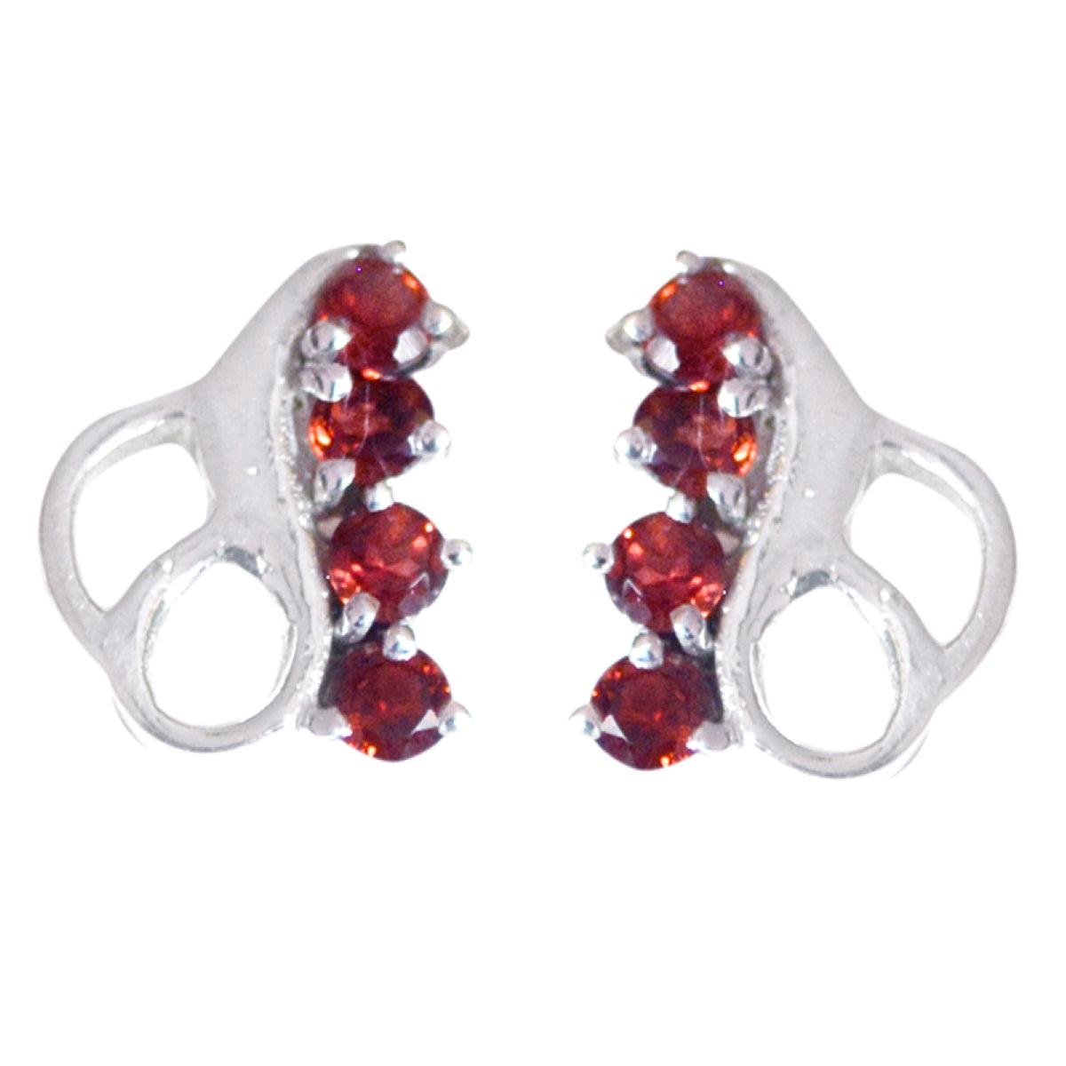 Garnet-African-Hua-multiple-Stud-Red-925-Sterling-Silver-Earring Immagine principale del prodotto