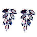 Garnet-African-Lourdes-multiple-Stud-Red-925-Silver-Earring