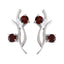 Garnet-Russian-Hye-jin-multiple-Stud-Red-925-Sterling-Silver-Earring