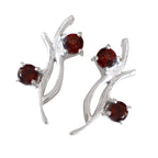 Garnet-Russian-Hye-jin-multiple-Stud-Red-925-Sterling-Silver-Earring