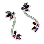 Garnet-Moroccan-Jia-multiple-Stud-Red-925-Sterling-Silver-Earring