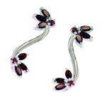 Garnet-Moroccan-Jia-multiple-Stud-Red-925-Sterling-Silver-Earring