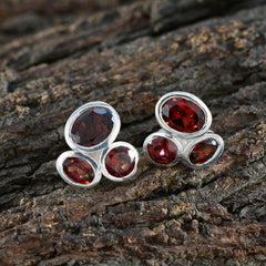 Garnet-Egyptian-Ji-eun-multiple-Stud-Red-92.5-Silver-Earring