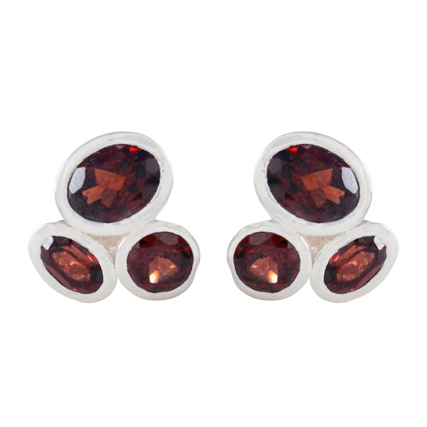 Garnet-Egyptian-Ji-eun-multiple-Stud-Red-92.5-Silver-Earring