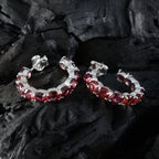 Garnet-Russian-Gabriela-multiple-Stud-Red-92.5-Silver-Earring