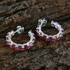 Garnet-Russian-Gabriela-multiple-Stud-Red-92.5-Silver-Earring