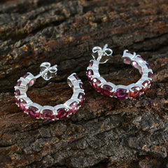 Garnet-Russian-Gabriela-multiple-Stud-Red-92.5-Silver-Earring