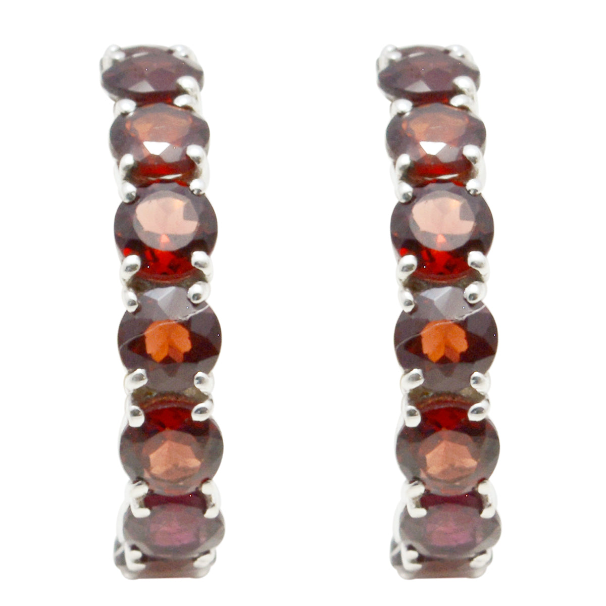 Garnet-Russian-Gabriela-multiple-Stud-Red-92.5-Silver-Earring