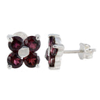 Garnet-American-Ivana-multiple-Stud-Red-Silver-Earring