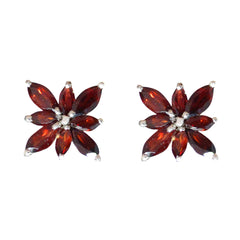 Garnet-Mexican-Lourdes-multiple-Stud-Red-925-Silver-Earring