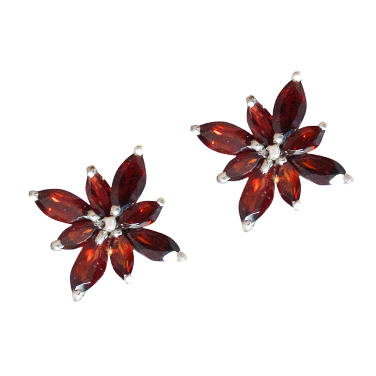 Garnet-Mexican-Lourdes-multiple-Stud-Red-925-Silver-Earring