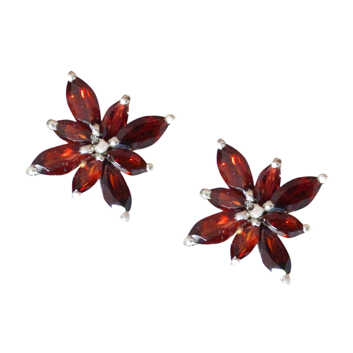 Garnet-Mexican-Lourdes-multiple-Stud-Red-925-Silver-Earring