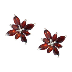 Garnet-Mexican-Lourdes-multiple-Stud-Red-925-Silver-Earring