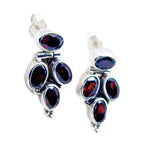 Garnet-Korean-Li-Lee-multiple-Stud-Red-925-Sterling-Silver-Earring
