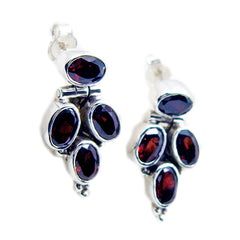 Garnet-Korean-Li-Lee-multiple-Stud-Red-925-Sterling-Silver-Earring