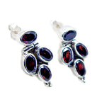 Garnet-Korean-Li-Lee-multiple-Stud-Red-925-Sterling-Silver-Earring