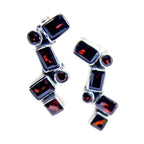 Garnet-Japanese-Ling-multiple-Stud-Red-925-Silver-Earring