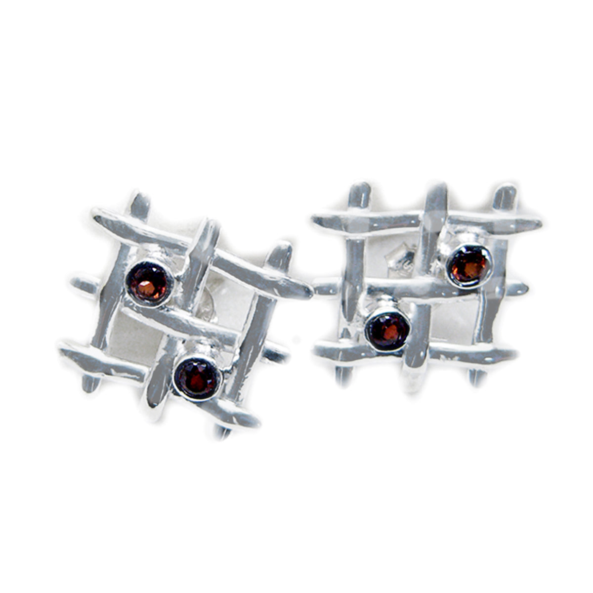 Garnet-Spanish-Luisa-multiple-Stud-Red-92.5-Silver-Earring