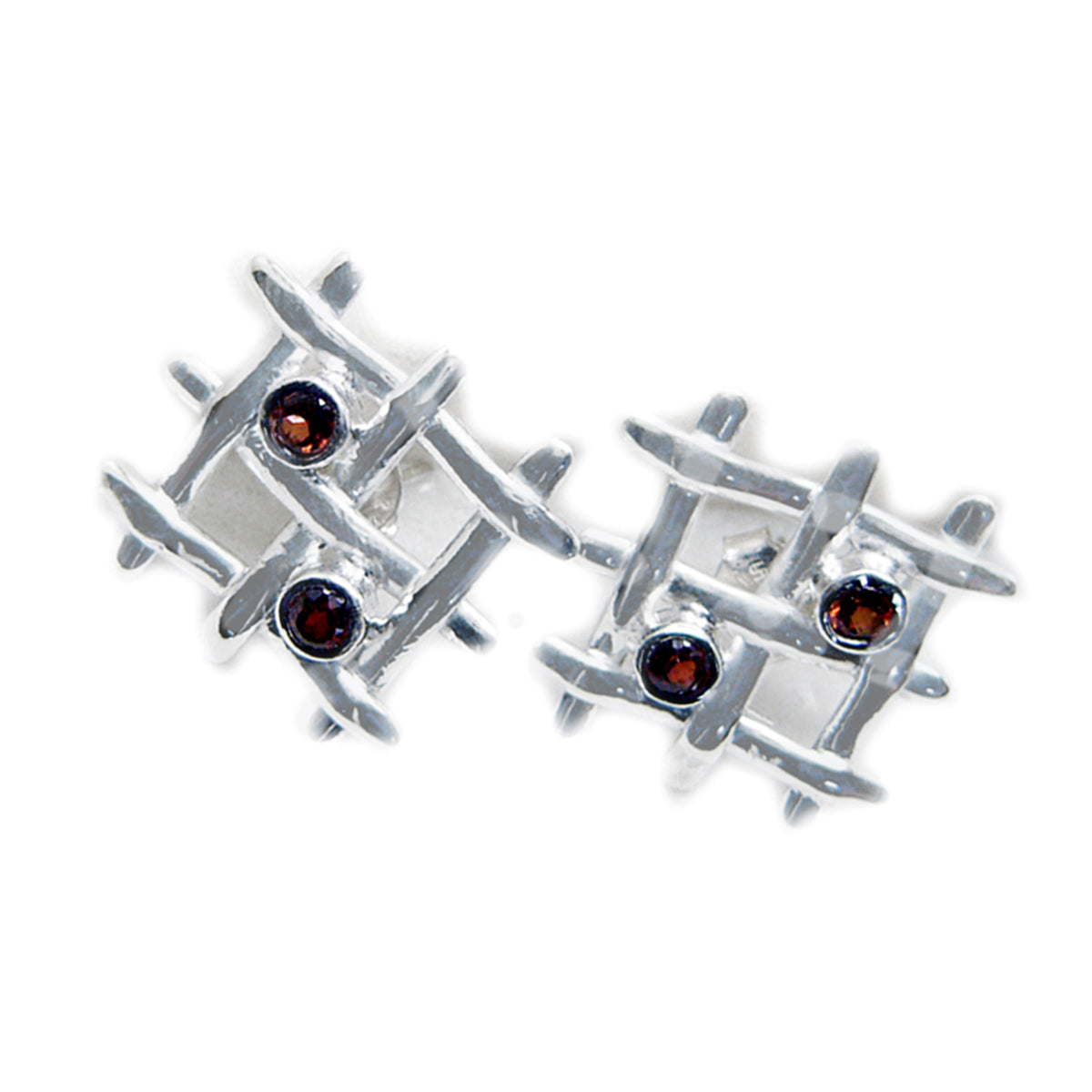 Garnet-Spanish-Luisa-multiple-Stud-Red-92.5-Silver-Earring
