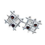 Garnet-Spanish-Luisa-multiple-Stud-Red-92.5-Silver-Earring