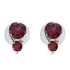 Garnet-Middle-Eastern-Noelia-multiple-Stud-Red-Silver-Earring