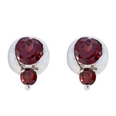 Garnet-Middle-Eastern-Noelia-multiple-Stud-Red-Silver-Earring