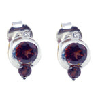 Garnet-Middle-Eastern-Noelia-multiple-Stud-Red-Silver-Earring