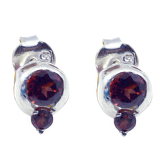 Garnet-Middle-Eastern-Noelia-multiple-Stud-Red-Silver-Earring