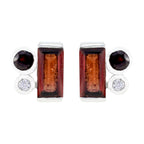Garnet-Spanish-Pilar-multiple-Stud-Red-Silver-Earring