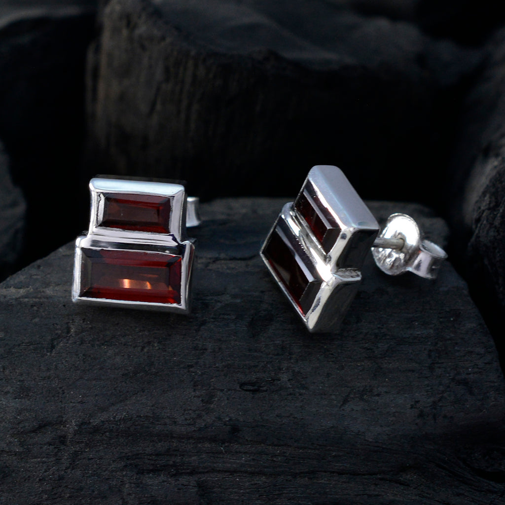Garnet-French-Renata-multiple-Stud-Red-925-Sterling-Silver-Earring
