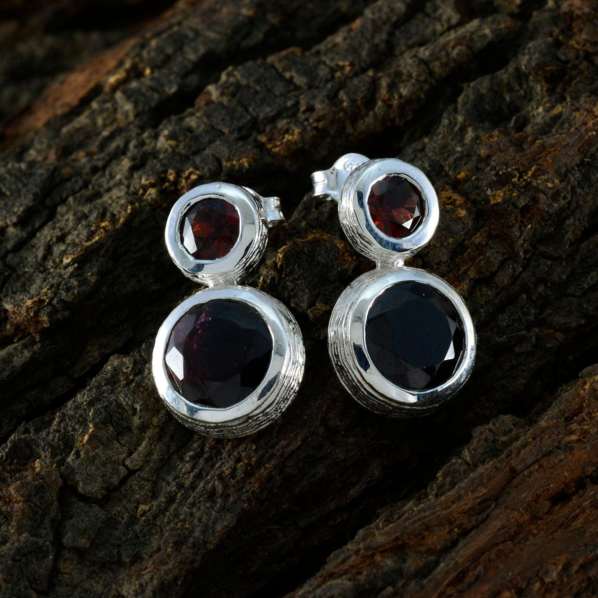 Garnet-Korean-Elena-Toi-et-Moi-Stud-Red-92.5-Silver-Earring