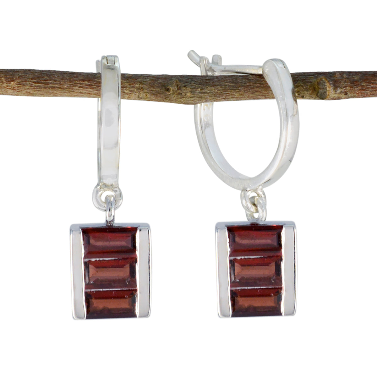 Garnet-Spanish-Eva-multiple-Dangle-Red-Silver-Earring Immagine principale del prodotto