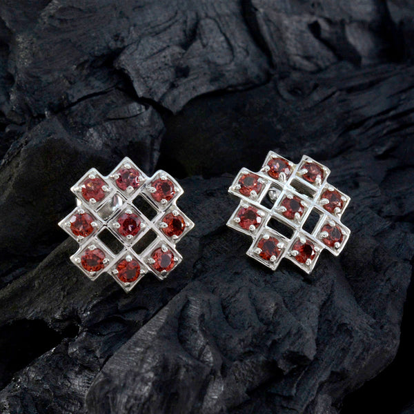 Garnet-Latin-American-Evelyn-multiple-Stud-Red-Sterling-Silver-Earring