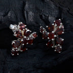 Garnet-Russian-Grace-multiple-Stud-Red-Silver-Earring