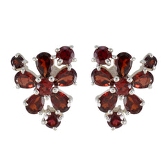 Garnet-Russian-Grace-multiple-Stud-Red-Silver-Earring