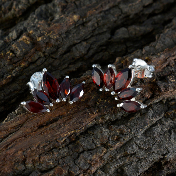 Garnet-Turkish-Mei-multiple-Stud-Red-Sterling-Silver-Earring