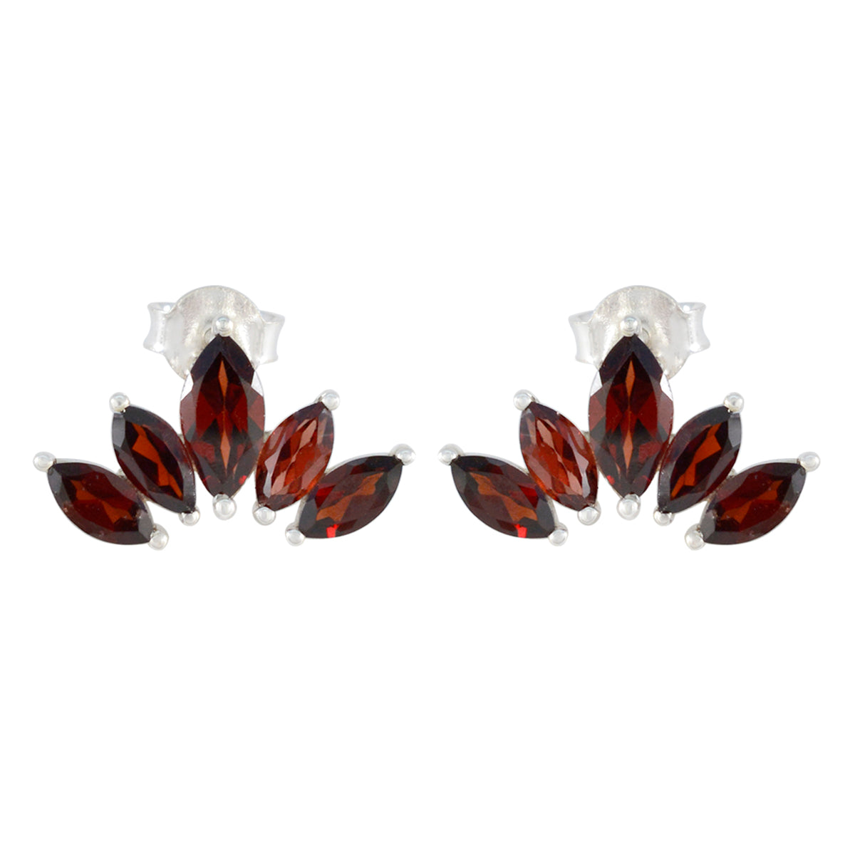 Garnet-Turkish-Mei-multiple-Stud-Red-Sterling-Silver-Earring Image principale du produit