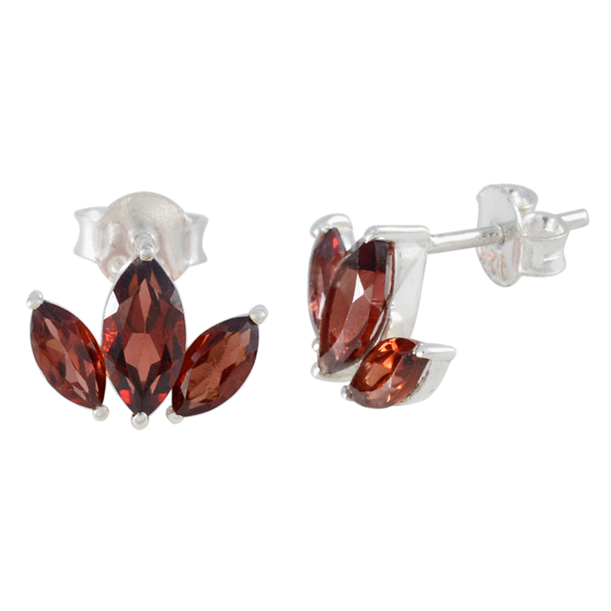 Garnet-Italian-Min-seo-multiple-Stud-Red-925-Silver-Earring