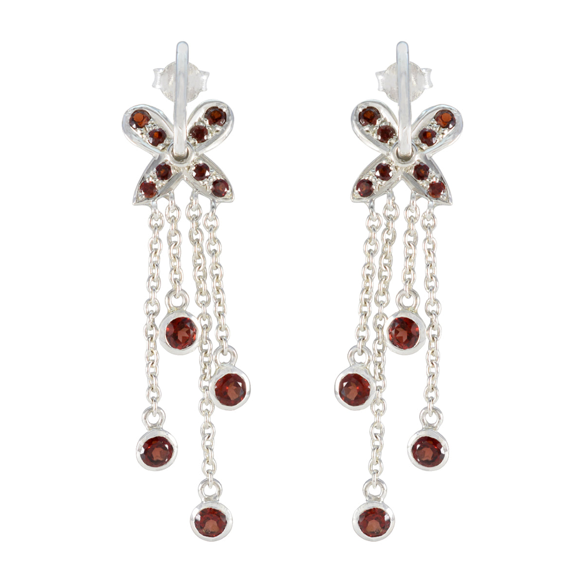 Garnet-Turkish-Bella-multiple-Stud-Red-92.5-Silver-Earring メイン画像