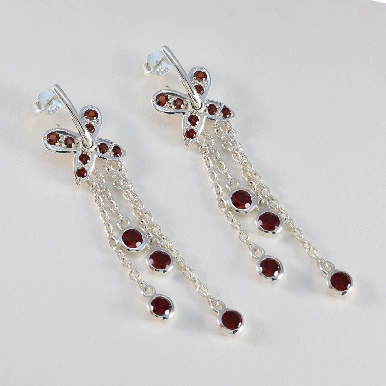 Garnet-Turkish-Bella-multiple-Stud-Red-92.5-Silver-Earring