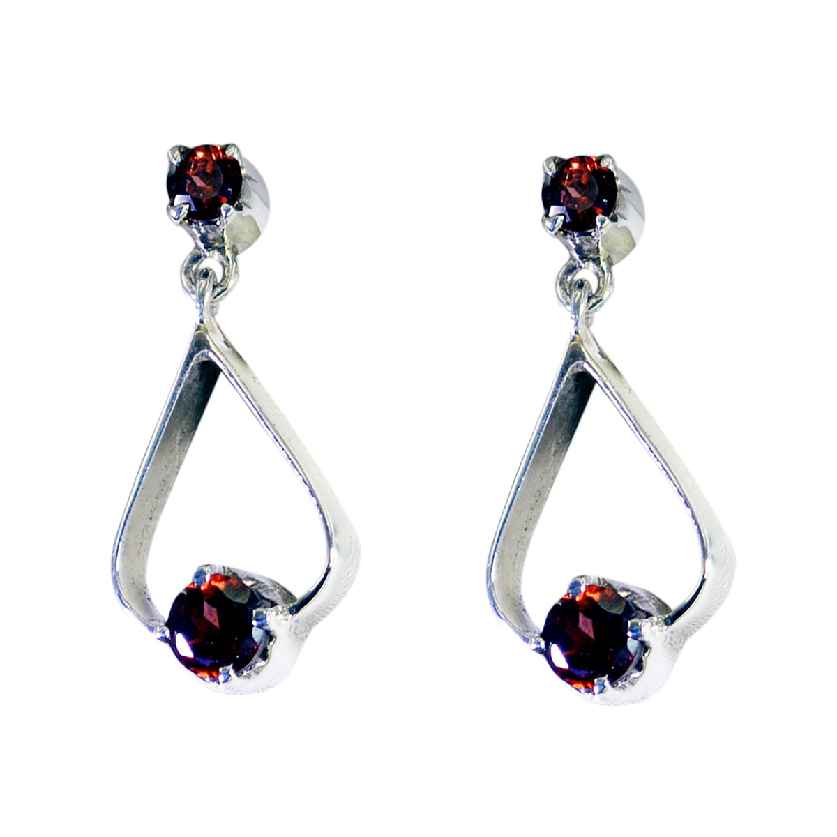 Garnet-Middle-Eastern-Naomi-multiple-Stud-Red-925-Sterling-Silver-Earring