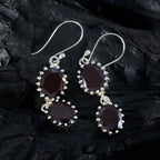 Garnet-Korean-Layla-Toi-et-Moi-Dangle-Red-Silver-Earring
