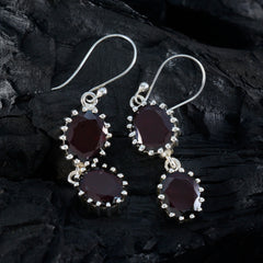 Garnet-Korean-Layla-Toi-et-Moi-Dangle-Red-Silver-Earring