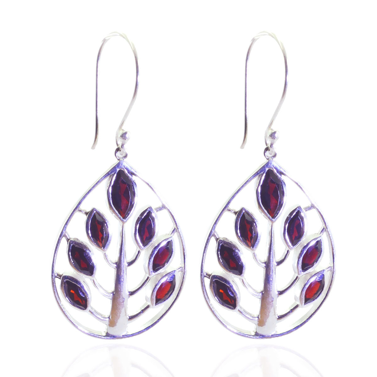 Garnet-German-Micaela-multiple-Dangle-Red-92.5-Silver-Earring
