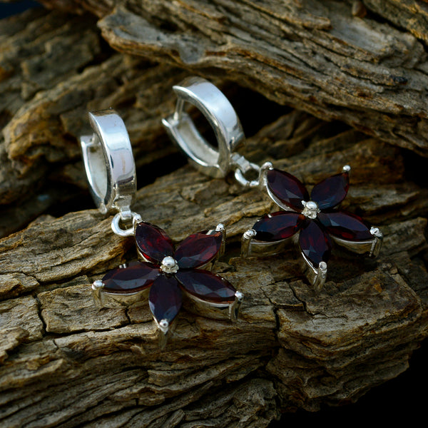 Garnet-American-Lourdes-multiple-Dangle-Red-925-Sterling-Silver-Earring