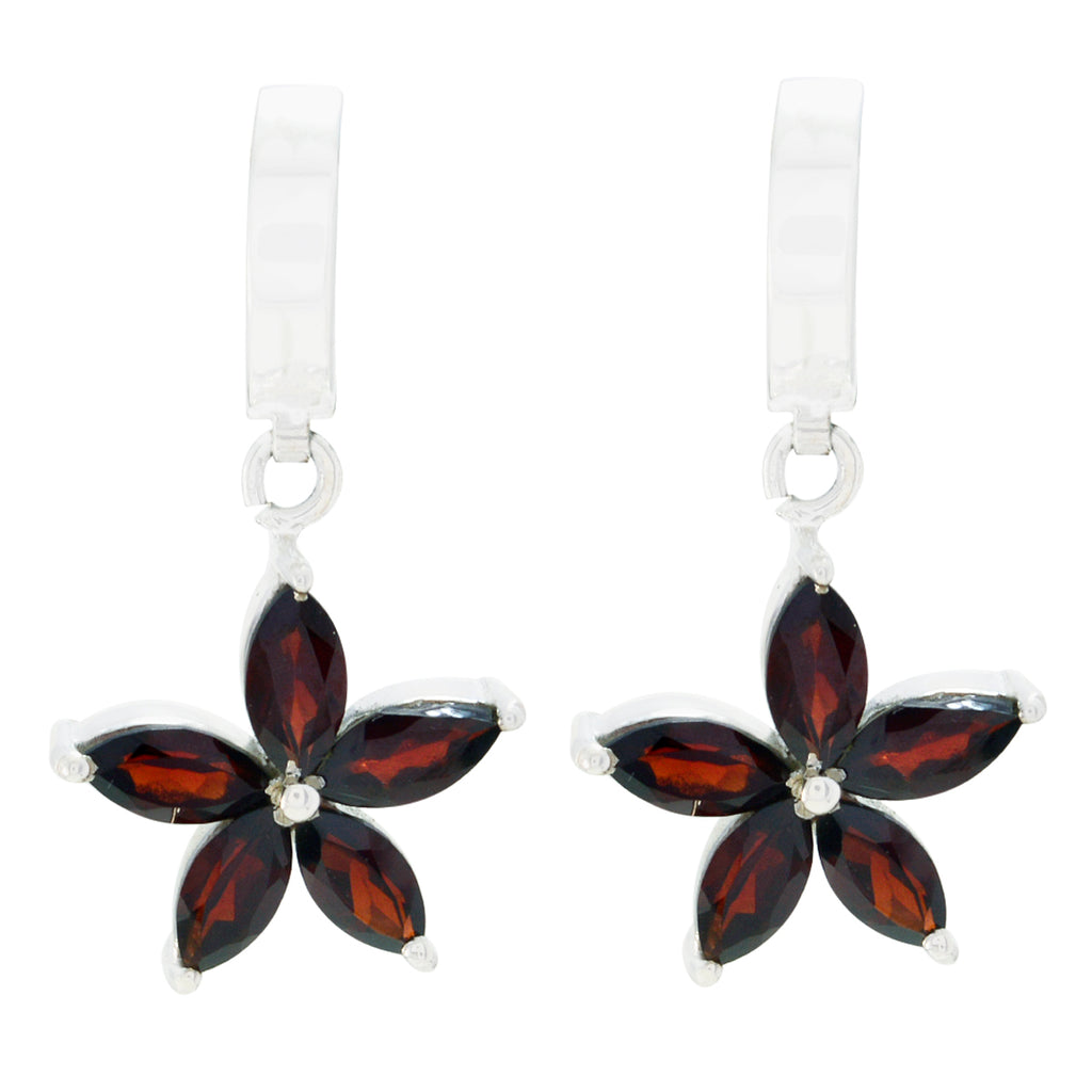 Garnet-American-Lourdes-multiple-Dangle-Red-925-Sterling-Silver-Earring
