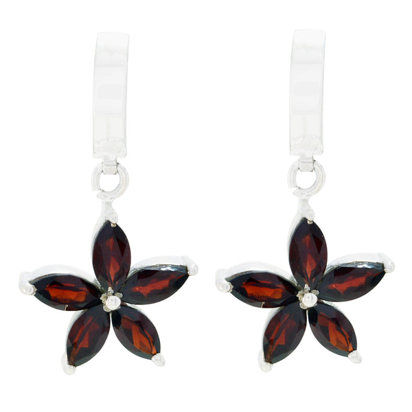 Garnet-American-Lourdes-multiple-Dangle-Red-925-Sterling-Silver-Earring