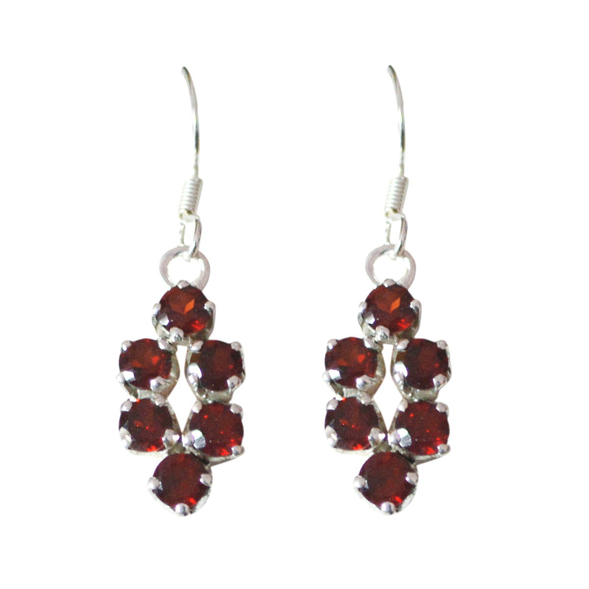 Garnet-Australian-Rina-multiple-Dangle-Red-Sterling-Silver-Earring Immagine principale del prodotto