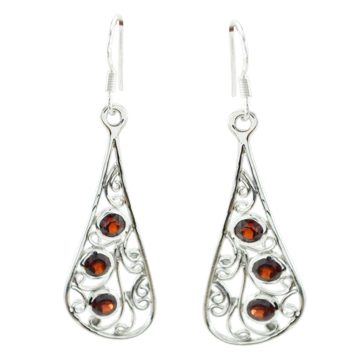 Garnet-Moroccan-Teresa-multiple-Dangle-Red-92.5-Silver-Earring